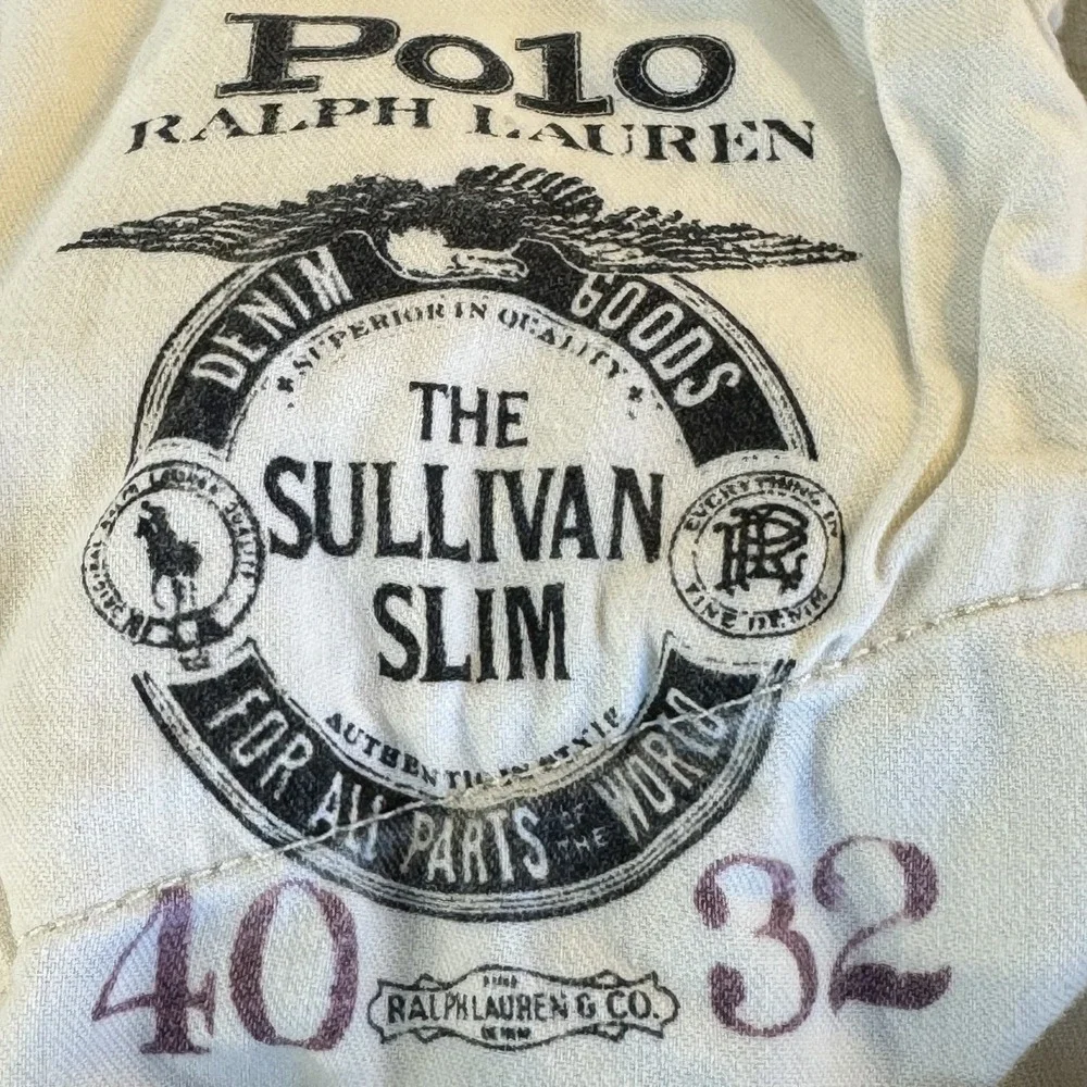 Polo Ralph Lauren Jeans Mens 40x32 Cream White Sullivan Slim Denim Pants Stretch